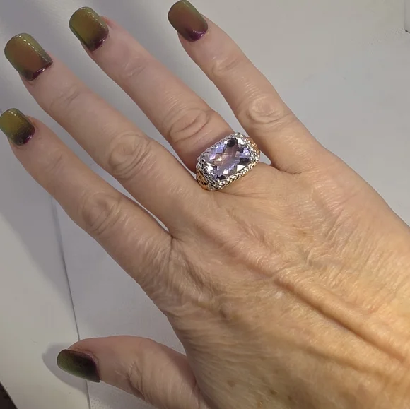 NWOT Rare Estate Victoria Wieck  Rose De France Amethyst Ring Size 6 - Picture 5 of 9